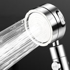 Adjustable Water Flow Showerhead Solid Color 3 Settings Round Handheld Shower