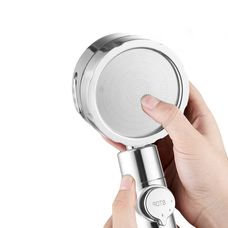 Adjustable Water Flow Showerhead Solid Color 3 Settings Round Handheld Shower