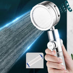 Adjustable Water Flow Showerhead Solid Color 3 Settings Round Handheld Shower