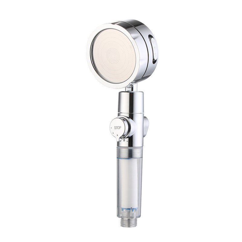 Adjustable Water Flow Showerhead Solid Color 3 Settings Round Handheld Shower