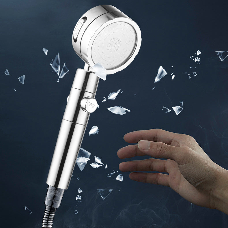 Adjustable Water Flow Showerhead Solid Color 3 Settings Round Handheld Shower
