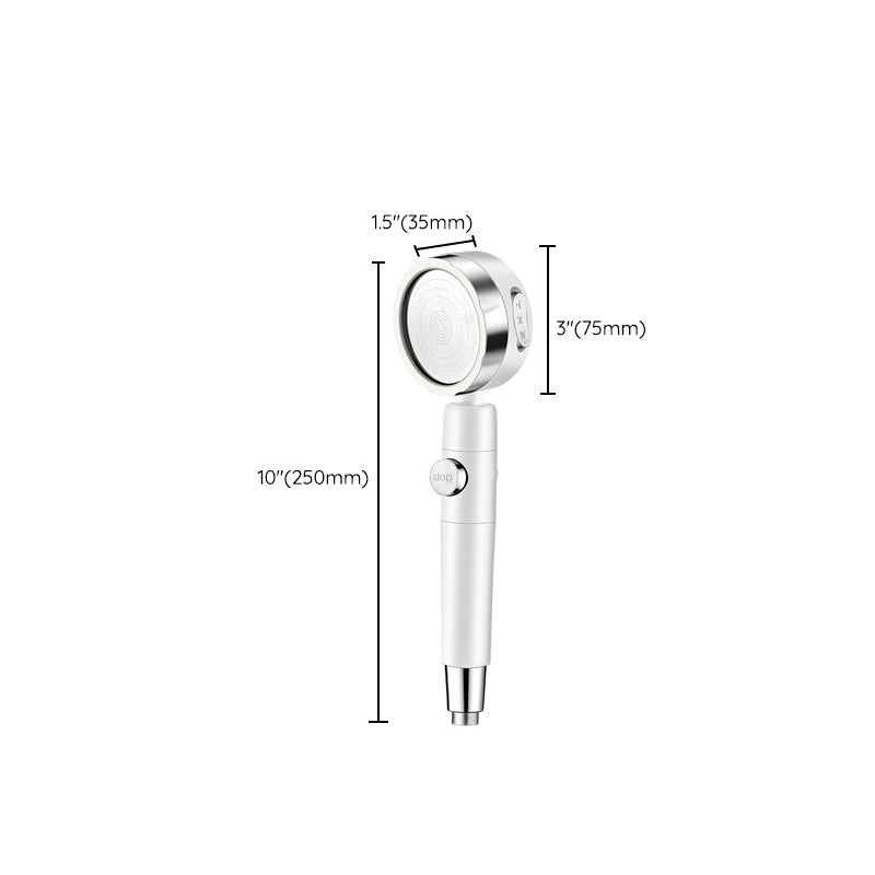 Adjustable Water Flow Showerhead Solid Color 3 Settings Round Handheld Shower