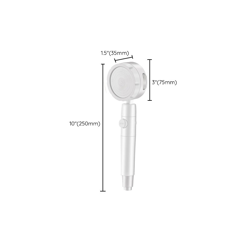 Adjustable Water Flow Showerhead Solid Color 3 Settings Round Handheld Shower