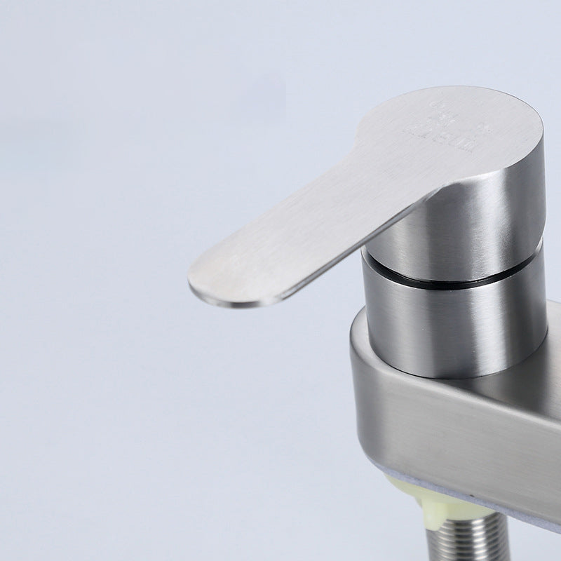304 stainless steel center faucet bathroom single handle hot and cold sink faucet