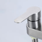 304 stainless steel center faucet bathroom single handle hot and cold sink faucet