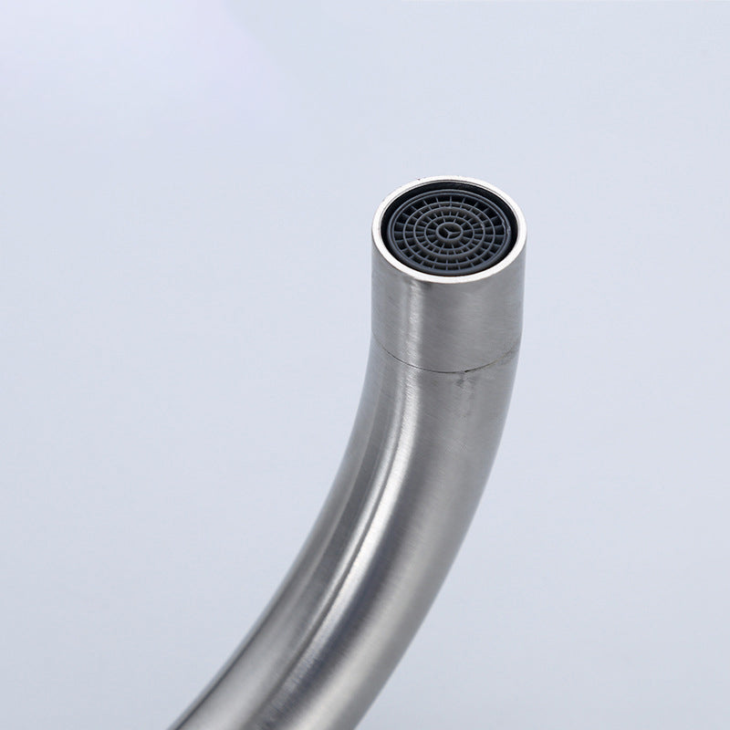 304 stainless steel center faucet bathroom single handle hot and cold sink faucet