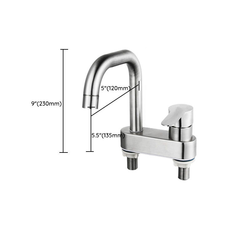 304 stainless steel center faucet bathroom single handle hot and cold sink faucet