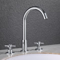 Goose Neck Bathroom Basin Faucet 2 Handles Hot and Cold Water Basin Faucet with Drain