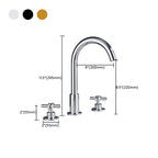 Goose Neck Bathroom Basin Faucet 2 Handles Hot and Cold Water Basin Faucet with Drain