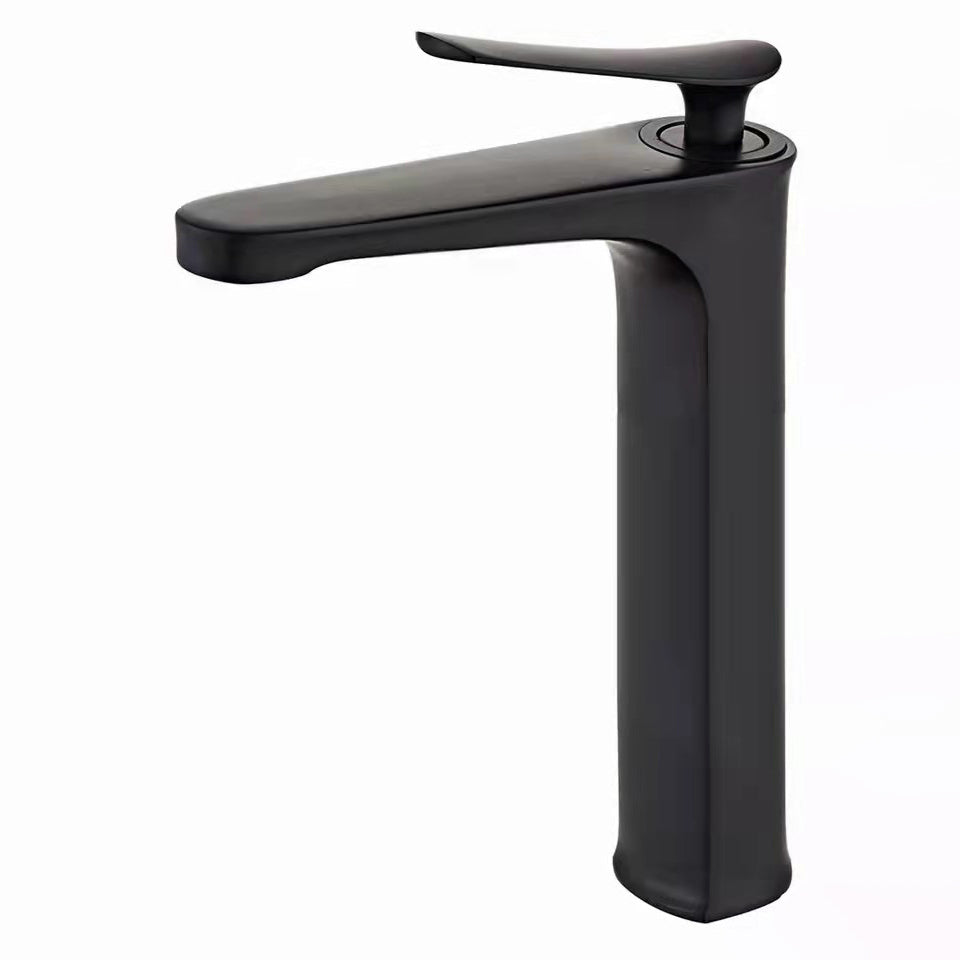 1 Handle Solid Copper Bathroom Sink Faucet Nordic Modern Vanity Faucet with Drain