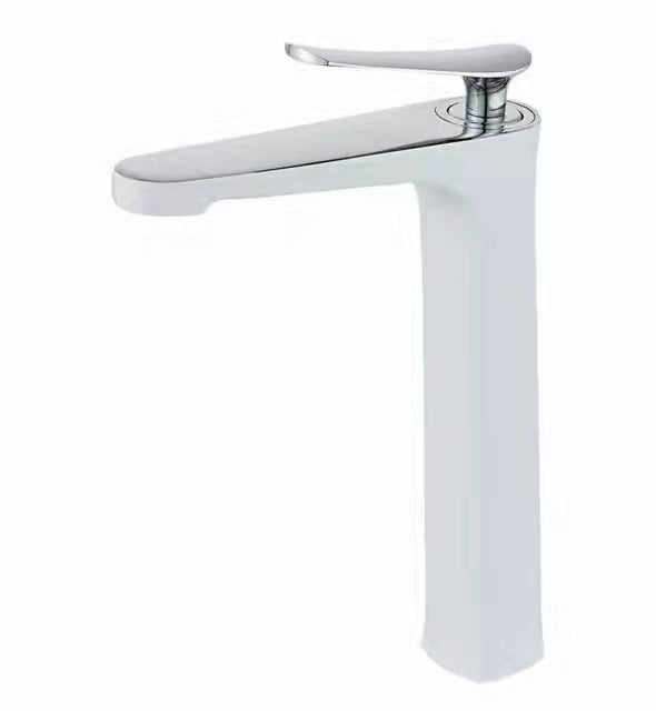 1 Handle Solid Copper Bathroom Sink Faucet Nordic Modern Vanity Faucet with Drain