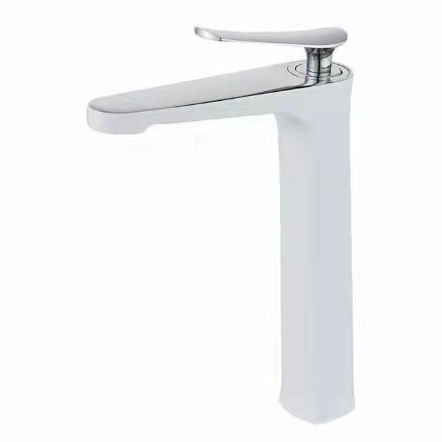 1 Handle Solid Copper Bathroom Sink Faucet Nordic Modern Vanity Faucet with Drain