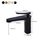 1 Handle Solid Copper Bathroom Sink Faucet Nordic Modern Vanity Faucet with Drain