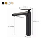 1 Handle Solid Copper Bathroom Sink Faucet Nordic Modern Vanity Faucet with Drain