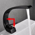 Waterfall Spout Widespread Faucet Modern Lever Handles Faucet