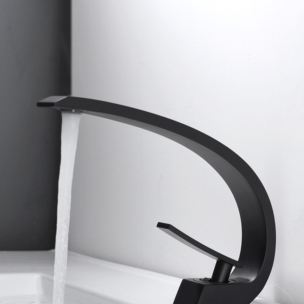 Waterfall Spout Widespread Faucet Modern Lever Handles Faucet