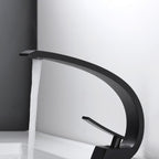 Waterfall Spout Widespread Faucet Modern Lever Handles Faucet