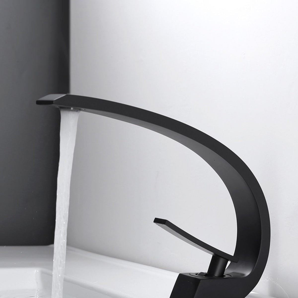 Waterfall Spout Widespread Faucet Modern Lever Handles Faucet