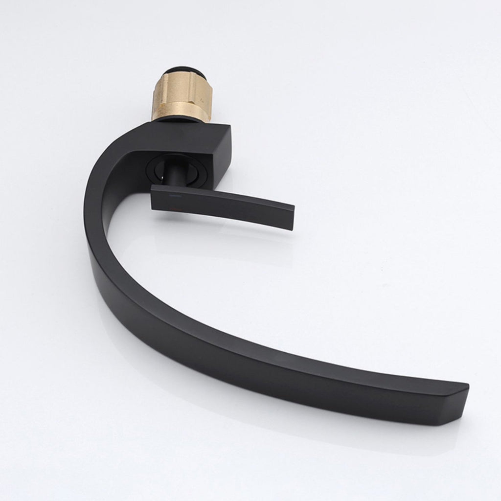 Waterfall Spout Widespread Faucet Modern Lever Handles Faucet