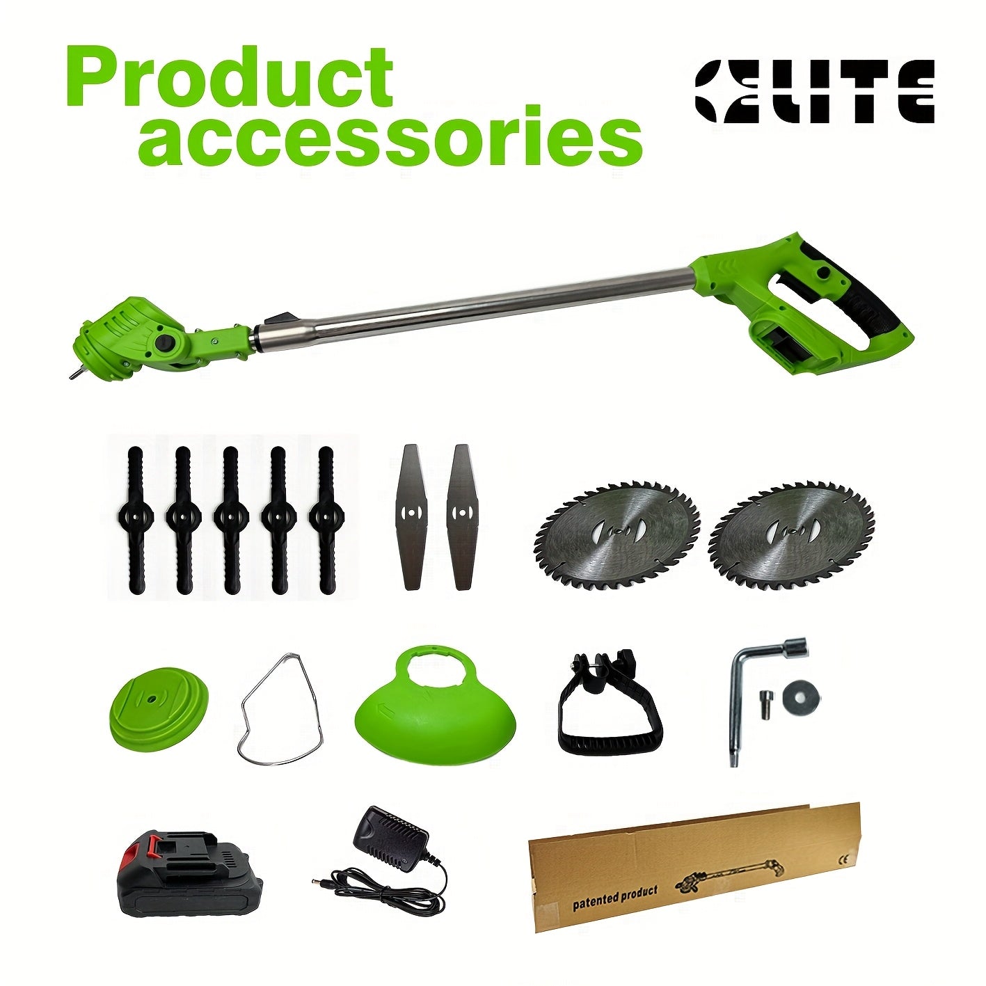 Battery Lawn Trimmer GrünKraft | Cordless & Adjustable | Multiple Blade Attachments | Lightweight & Portable