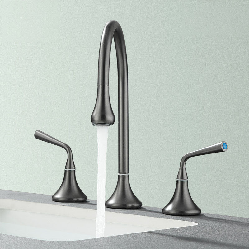 Double Handle Tub Spout Deck Mounted High Arc Brass Modern Roman Tub Spout