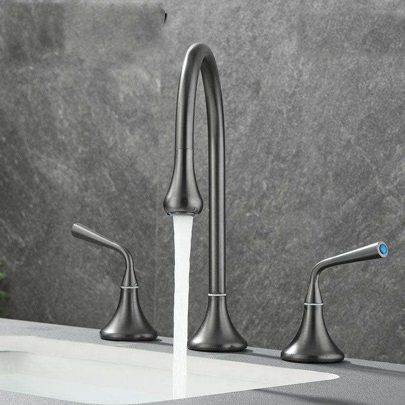Double Handle Tub Spout Deck Mounted High Arc Brass Modern Roman Tub Spout
