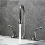 Double Handle Tub Filler Deck Mounted High Arc Brass Modern Roman Tub Filler