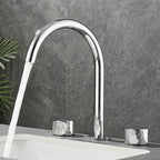 Double Handle Tub Filler Deck Mounted High Arc Brass Modern Roman Tub Filler