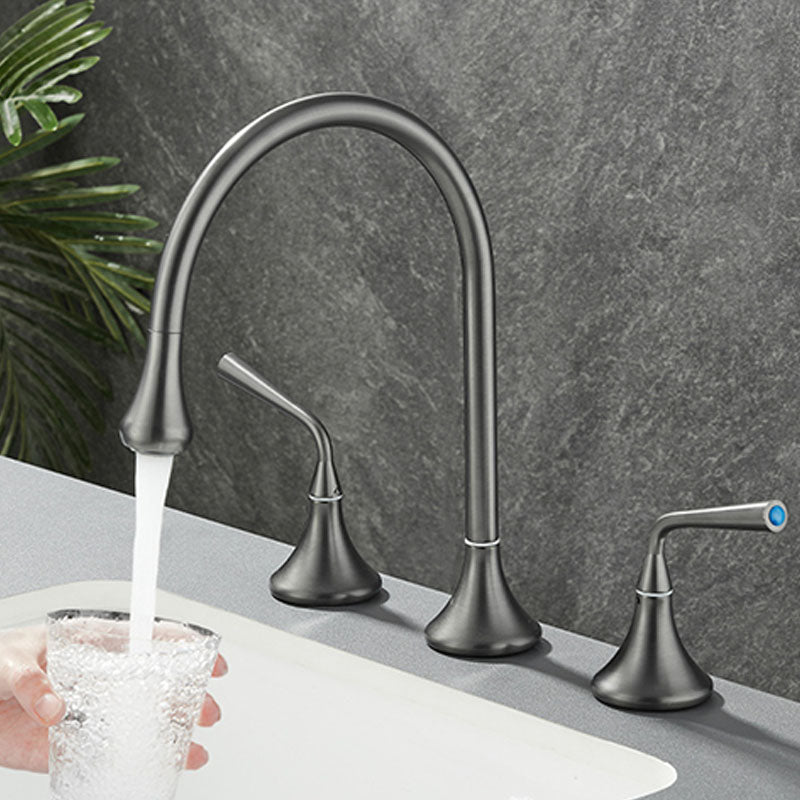 Double Handle Tub Spout Deck Mounted High Arc Brass Modern Roman Tub Spout