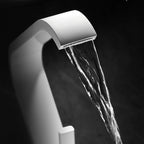 Waterfall Spout Widespread Sink Faucet Modern Metal Widespread Sink Faucet