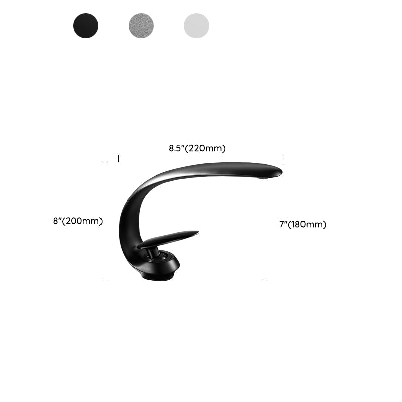 Waterfall Spout Widespread Sink Faucet Modern Metal Widespread Sink Faucet