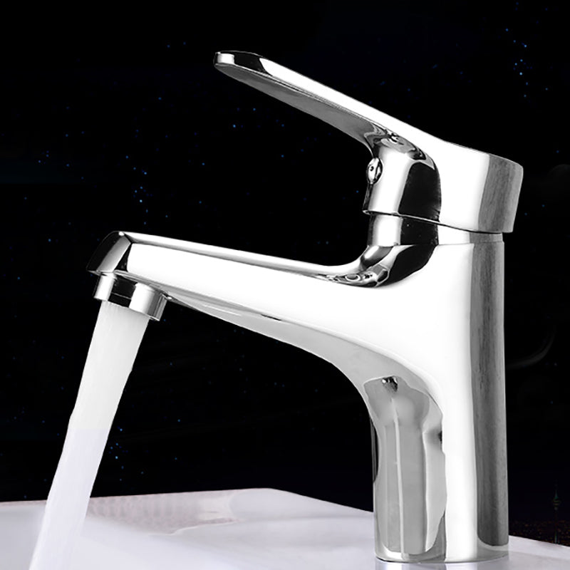 Modern Brass Bathroom Sink Faucet Round Lever Handles Sink Faucet