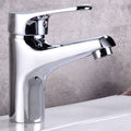 Modern Brass Bathroom Sink Faucet Round Lever Handles Sink Faucet