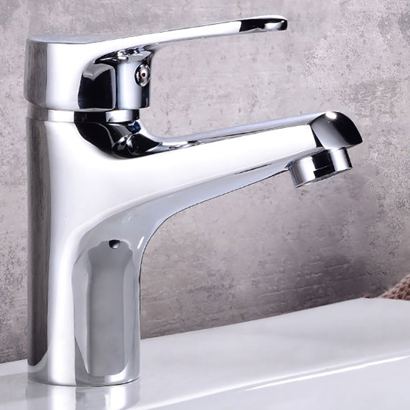 Modern Brass Bathroom Sink Faucet Round Lever Handles Sink Faucet
