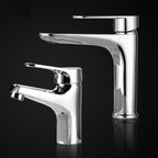 Modern Brass Bathroom Sink Faucet Round Lever Handles Sink Faucet