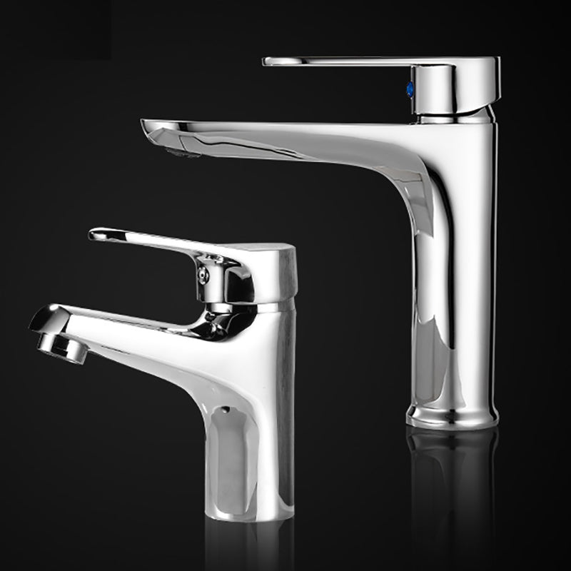 Modern Brass Bathroom Sink Faucet Round Lever Handles Sink Faucet