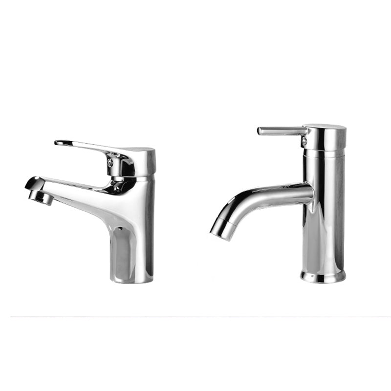 Modern Brass Bathroom Sink Faucet Round Lever Handles Sink Faucet