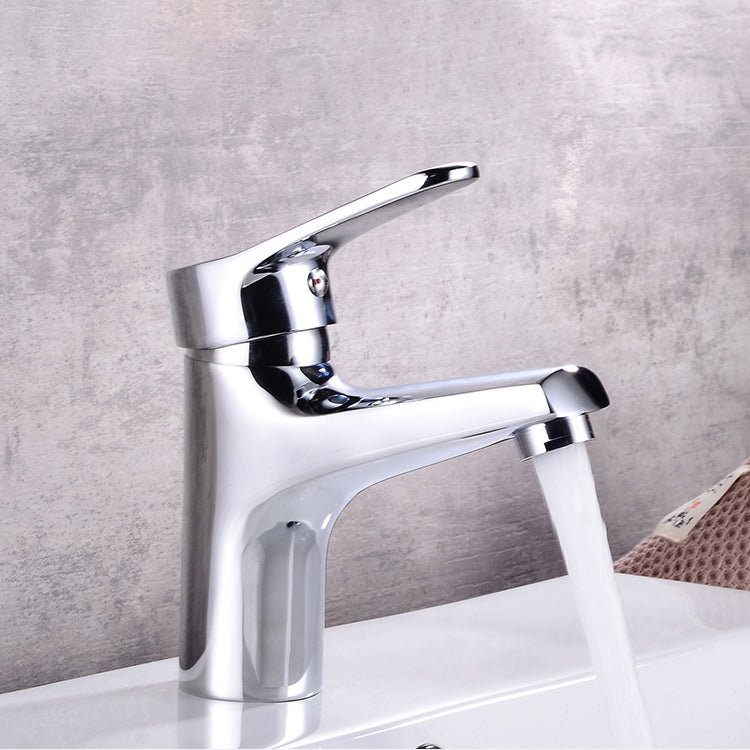 Modern Brass Bathroom Sink Faucet Round Lever Handles Sink Faucet