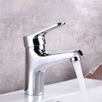 Modern Brass Bathroom Sink Faucet Round Lever Handles Sink Faucet