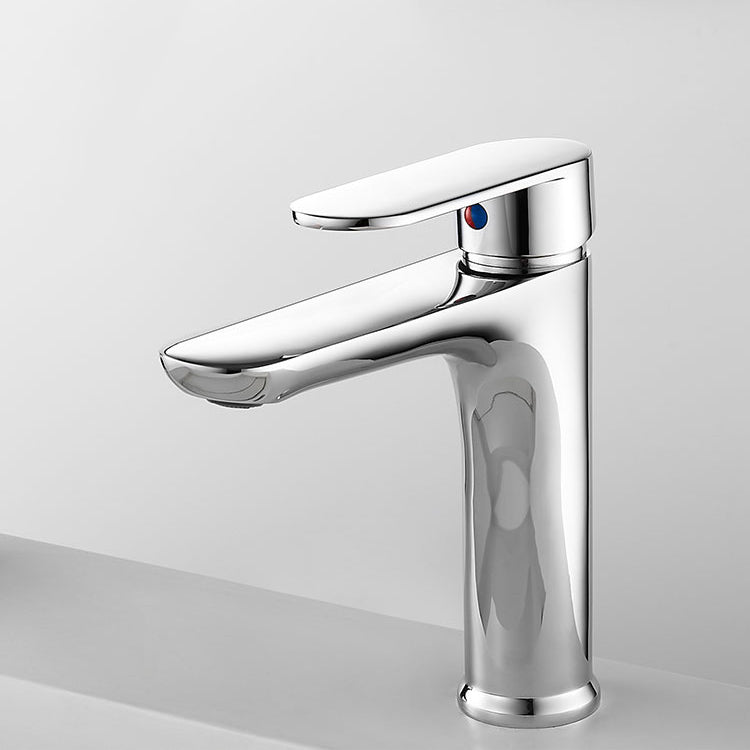 Modern Brass Bathroom Sink Faucet Round Lever Handles Sink Faucet