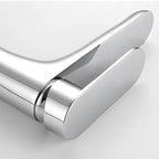 Modern Brass Bathroom Sink Faucet Round Lever Handles Sink Faucet