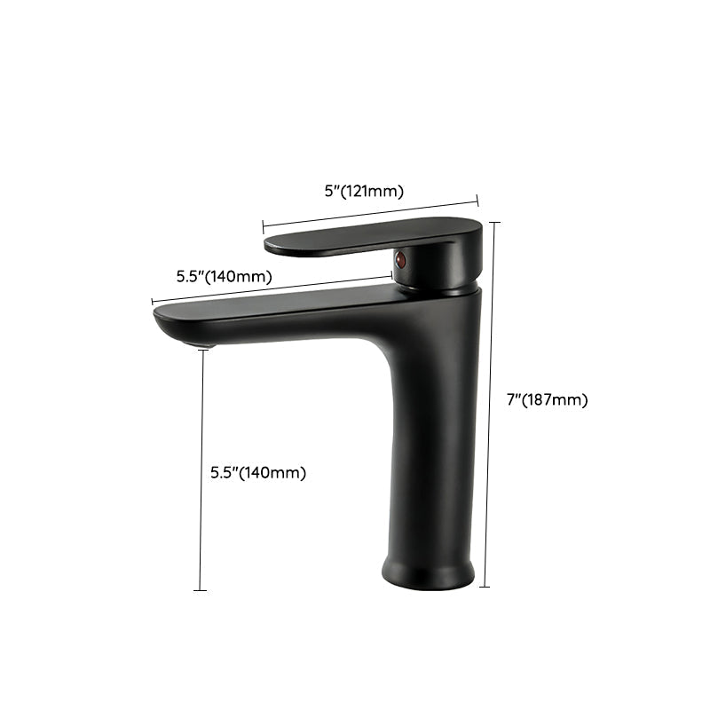 Modern Brass Bathroom Sink Faucet Round Lever Handles Sink Faucet