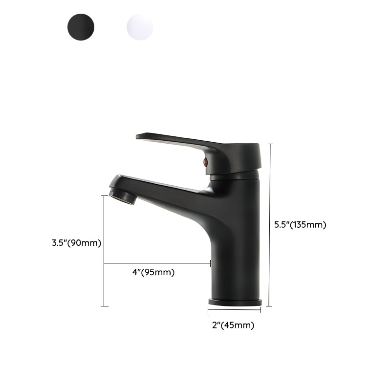 Modern Brass Bathroom Sink Faucet Round Lever Handles Sink Faucet