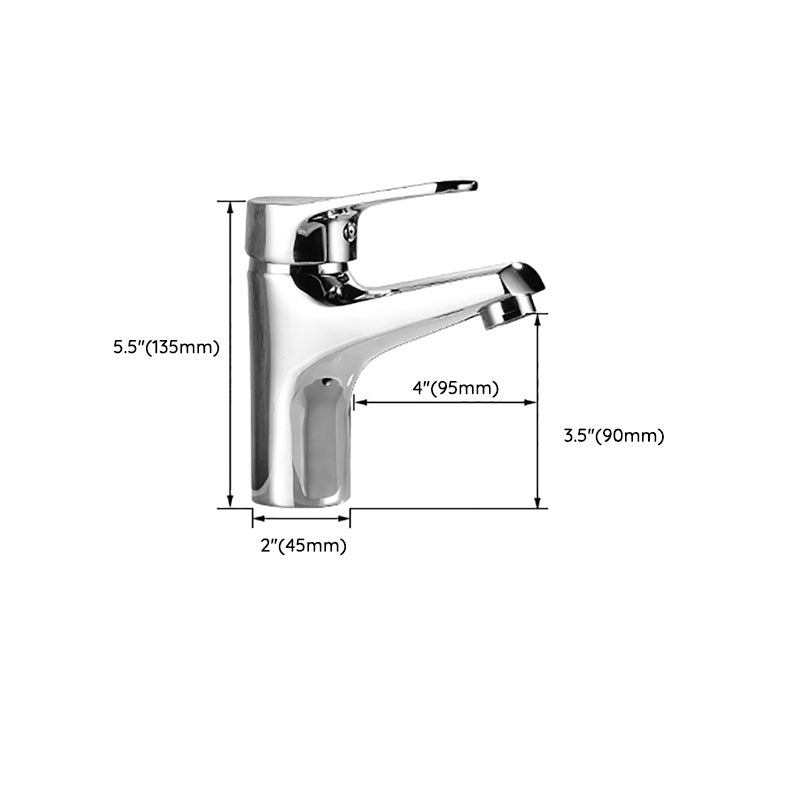Modern Brass Bathroom Sink Faucet Round Lever Handles Sink Faucet