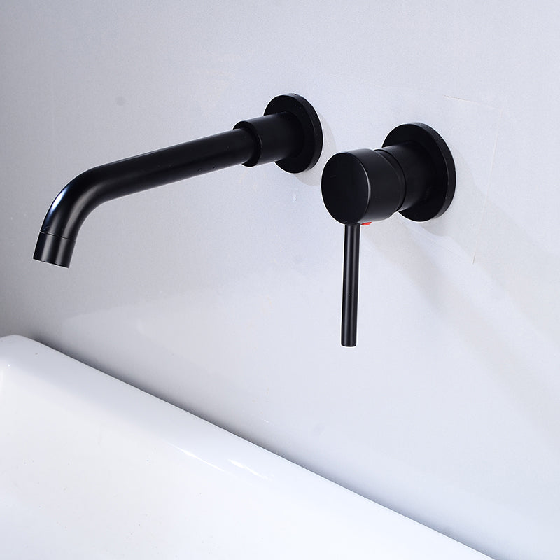 Lever handles Wall-mounted bathroom faucet High-arch sink faucet