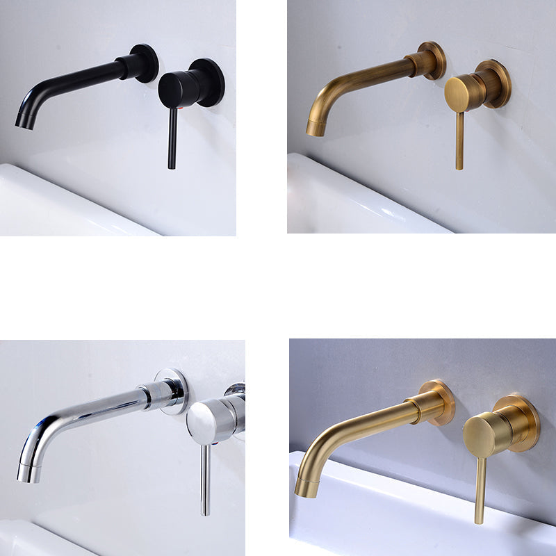 Lever handles Wall-mounted bathroom faucet High-arch sink faucet