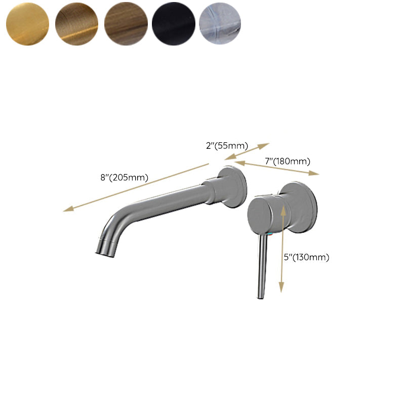 Lever handles Wall-mounted bathroom faucet High-arch sink faucet