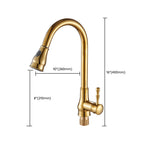 Brushed Gold Kitchen Faucet High Arc Swivel Spout with Pull-Down Spray Head