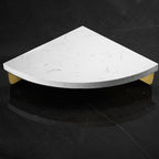 Marble 2-piece Bathroom Accessory Set Brushed Metal Bathroom Shelf