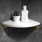 Marble 2-piece Bathroom Accessory Set Brushed Metal Bathroom Shelf